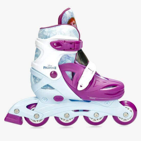 patins de criança cor de rosa de 4 rodas em linha da Sportzone 